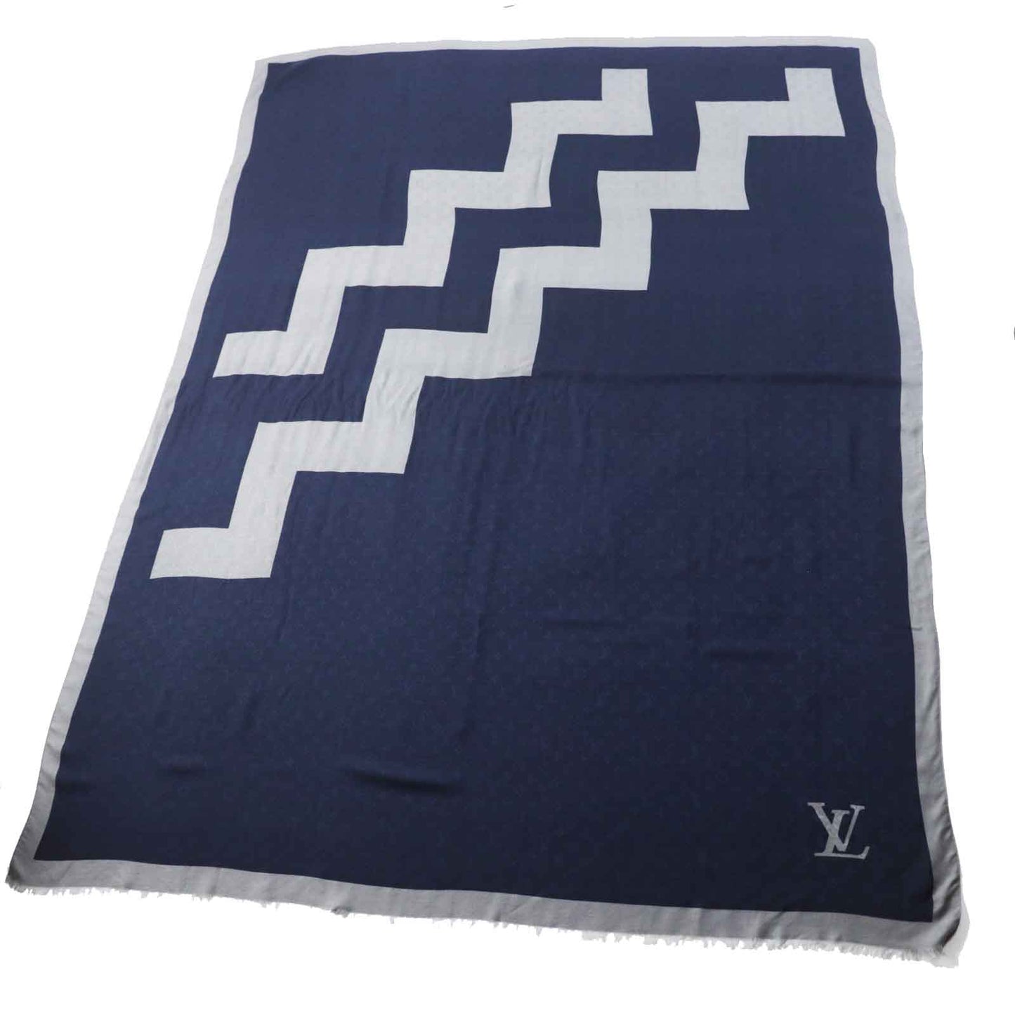 Louis Vuitton scarf Wool Navy Gray