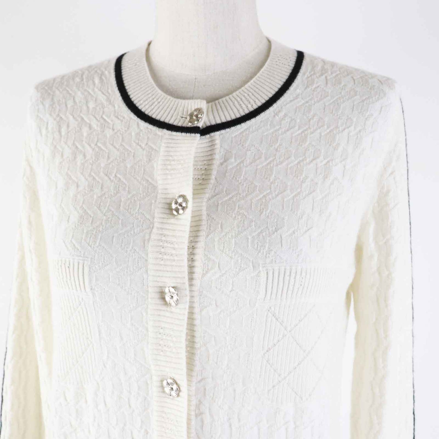Chanel cardigan 36 Black White Handbag