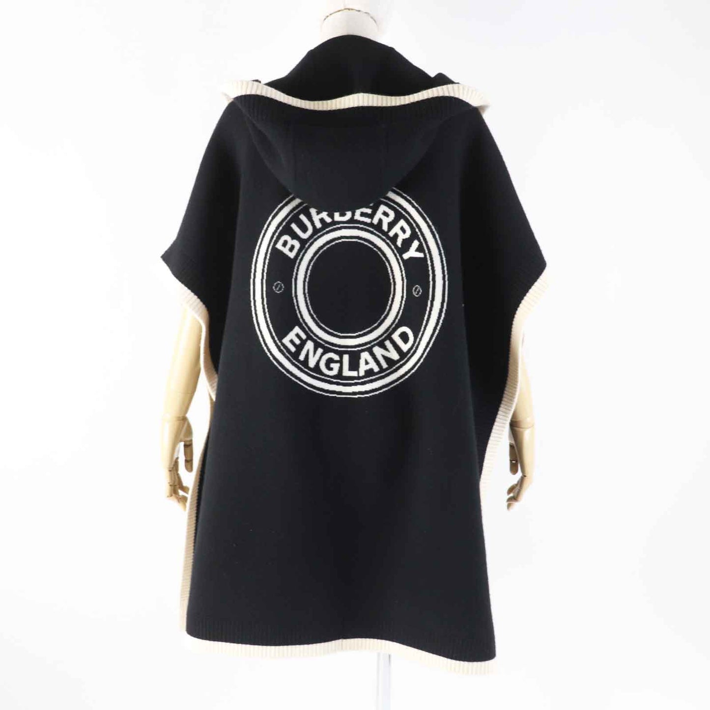 Burberry Poncho Outer Material Wool Outer Material Cashmere Outer Nylon Black White Travel Bag