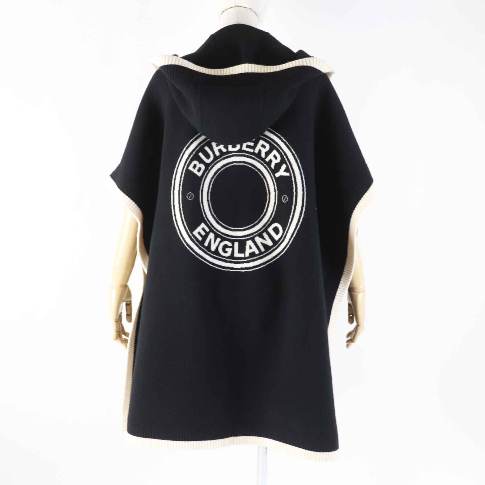 Burberry Poncho Outer Material Wool Outer Material Cashmere Outer Nylon Black White Travel Bag