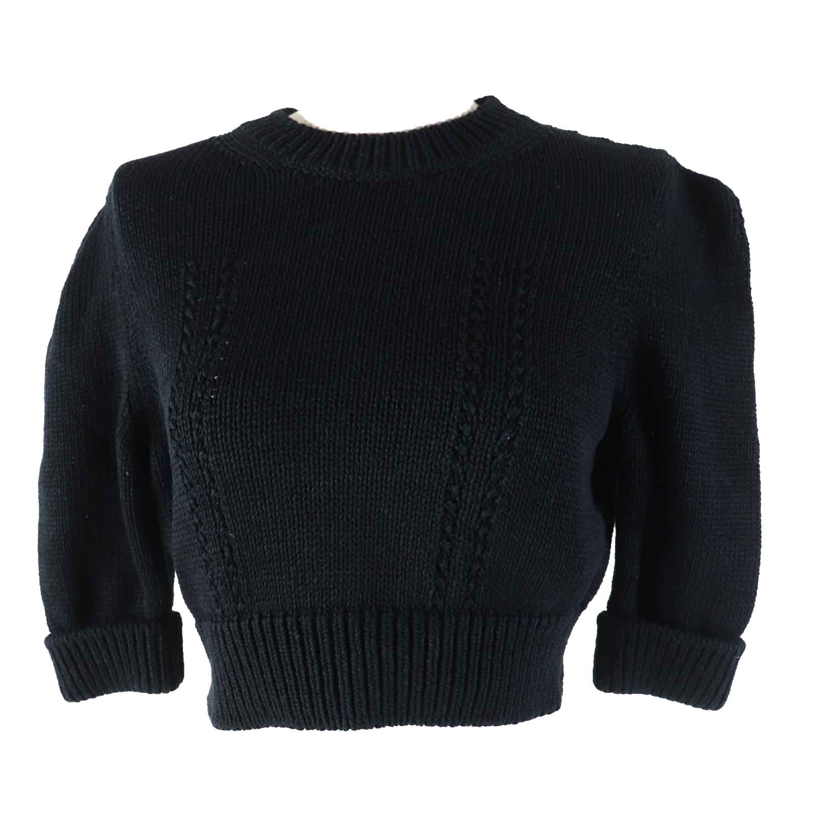Chanel Short sleeve knit 22S Part 80 Black Handbag