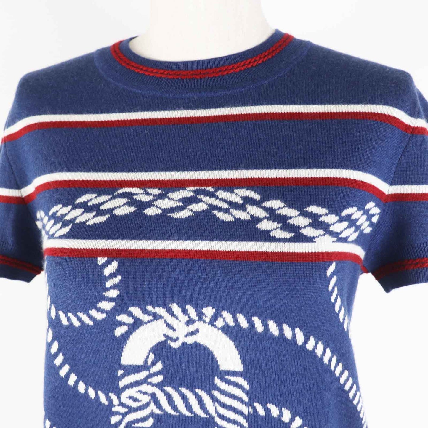 Short Sleeve Knit Main: Cashmere, Main: Silk, Nylon Blue Travel Bag