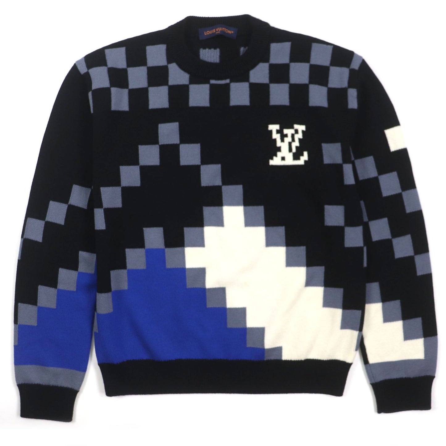 Louis Vuitton sweater sle Macro S Wool Black Blue Apparel