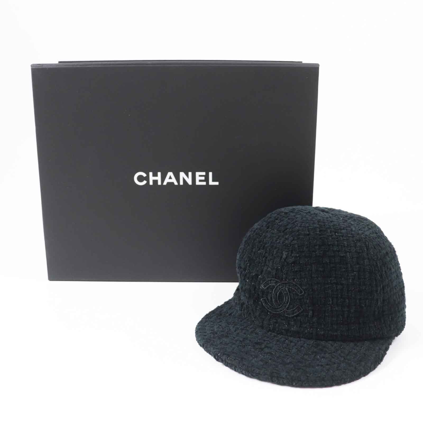 Chanel cap 22B glitter M Black Hat