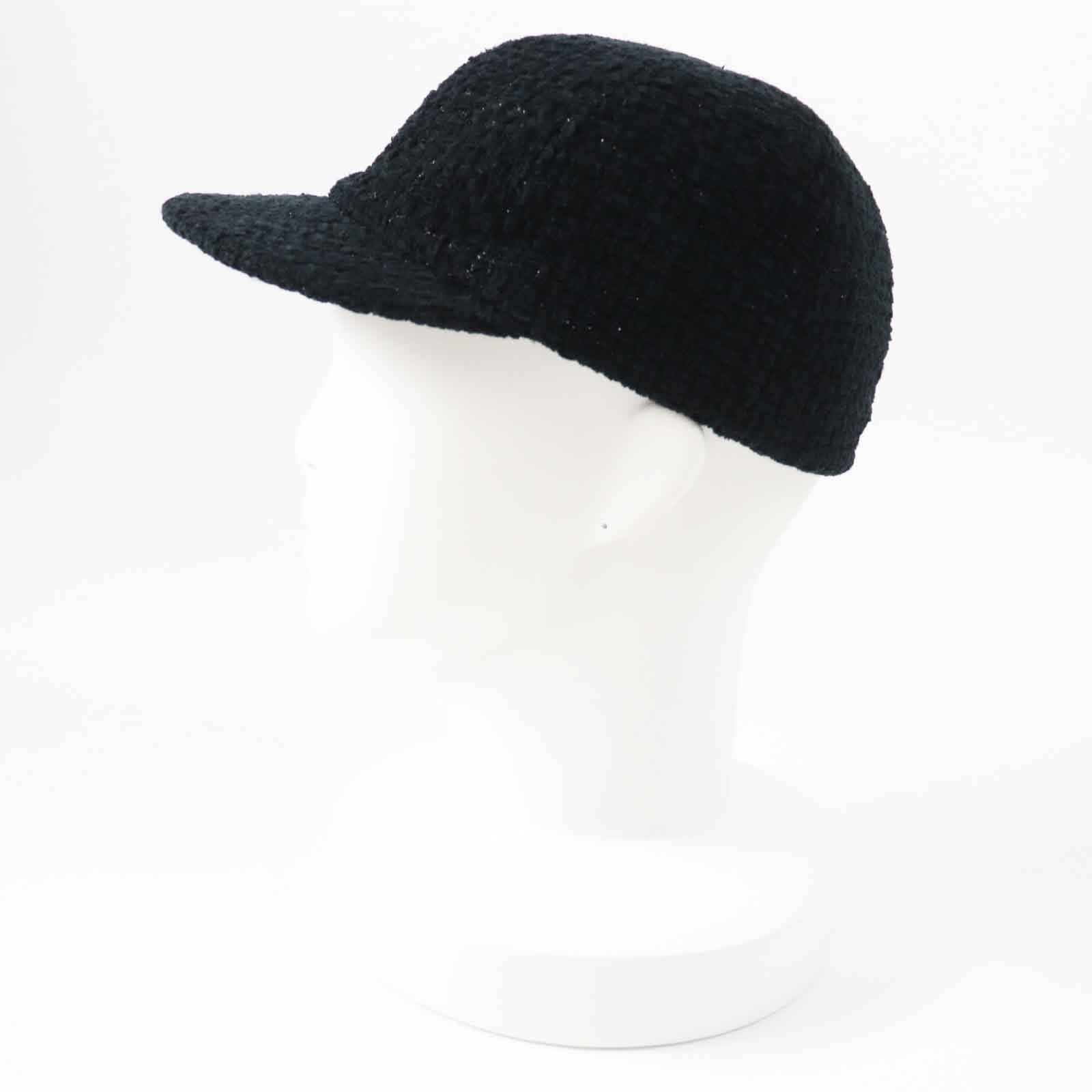 Chanel cap 22B glitter M Black Hat
