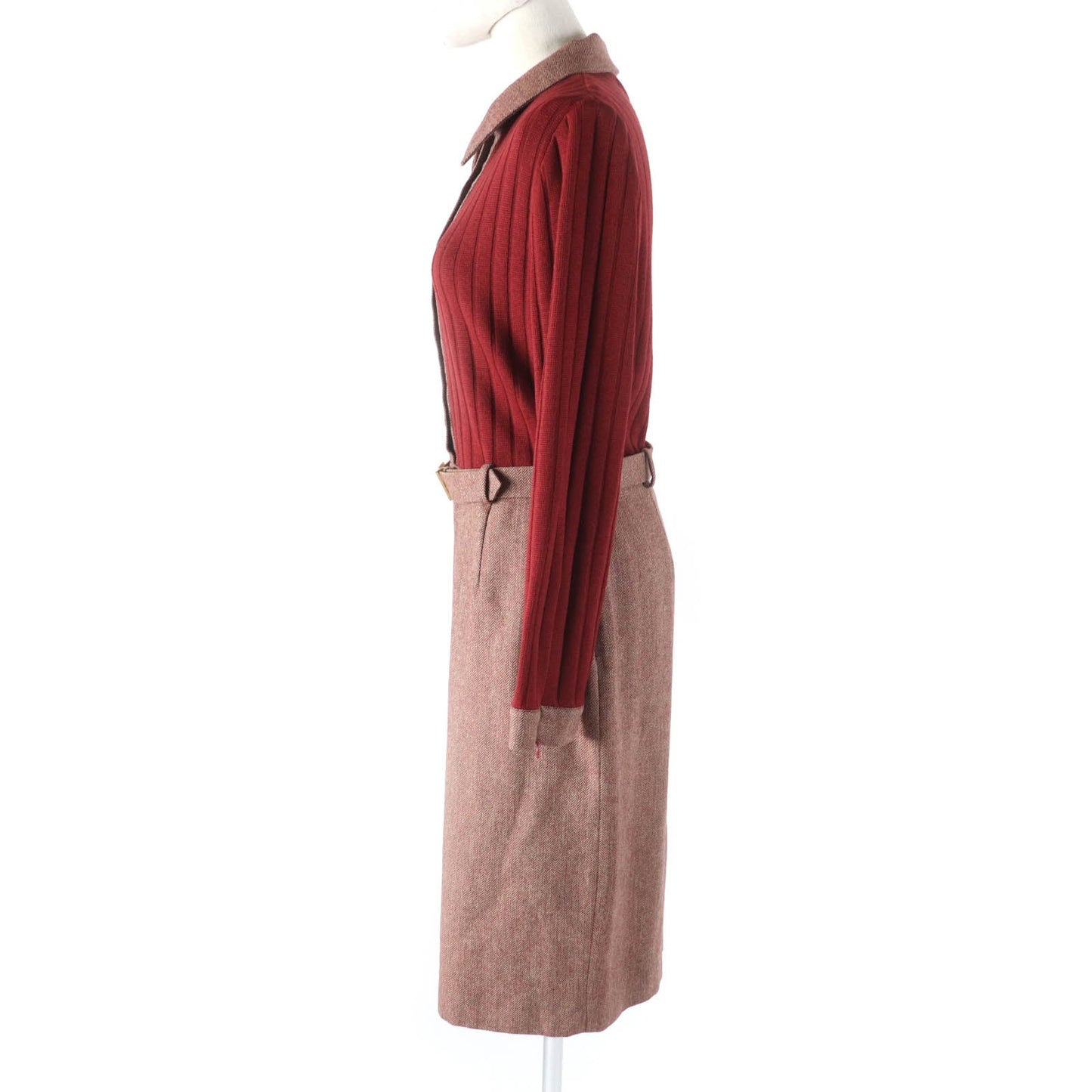 One Piece Main: Wool, Lining: Acetate, Lining: Red Travel Bag