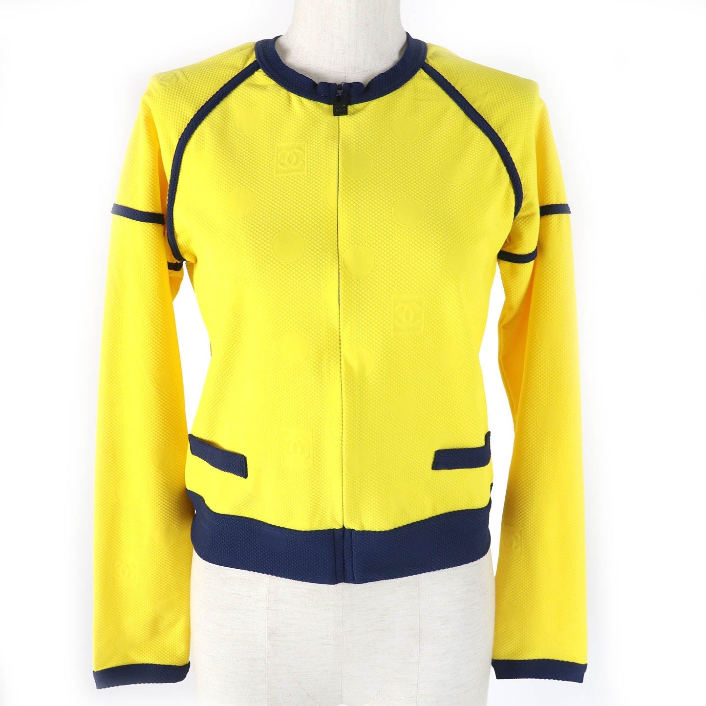 Chanel   Sports Line Jacket Yellow Navy 36