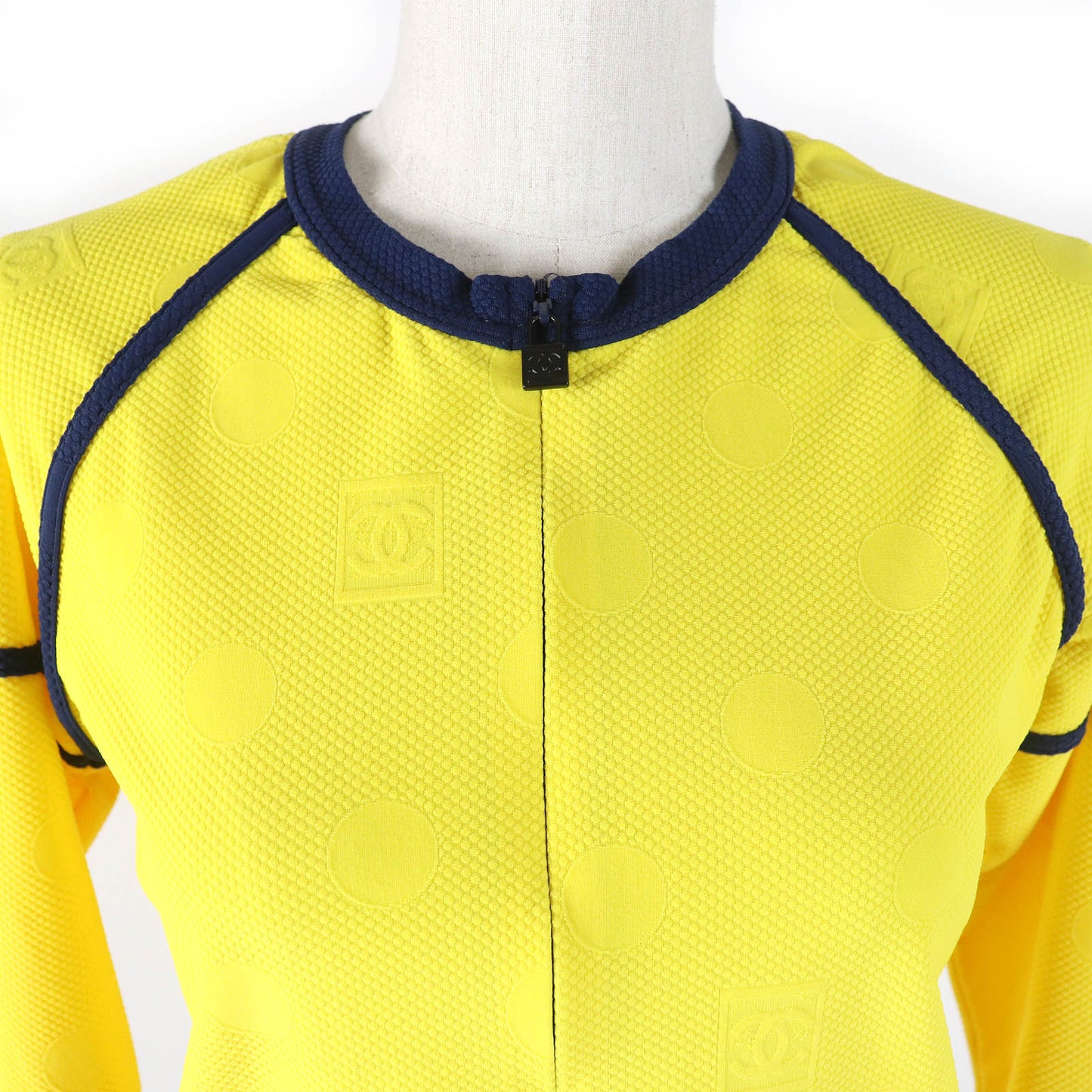 Chanel   Sports Line Jacket Yellow Navy 36