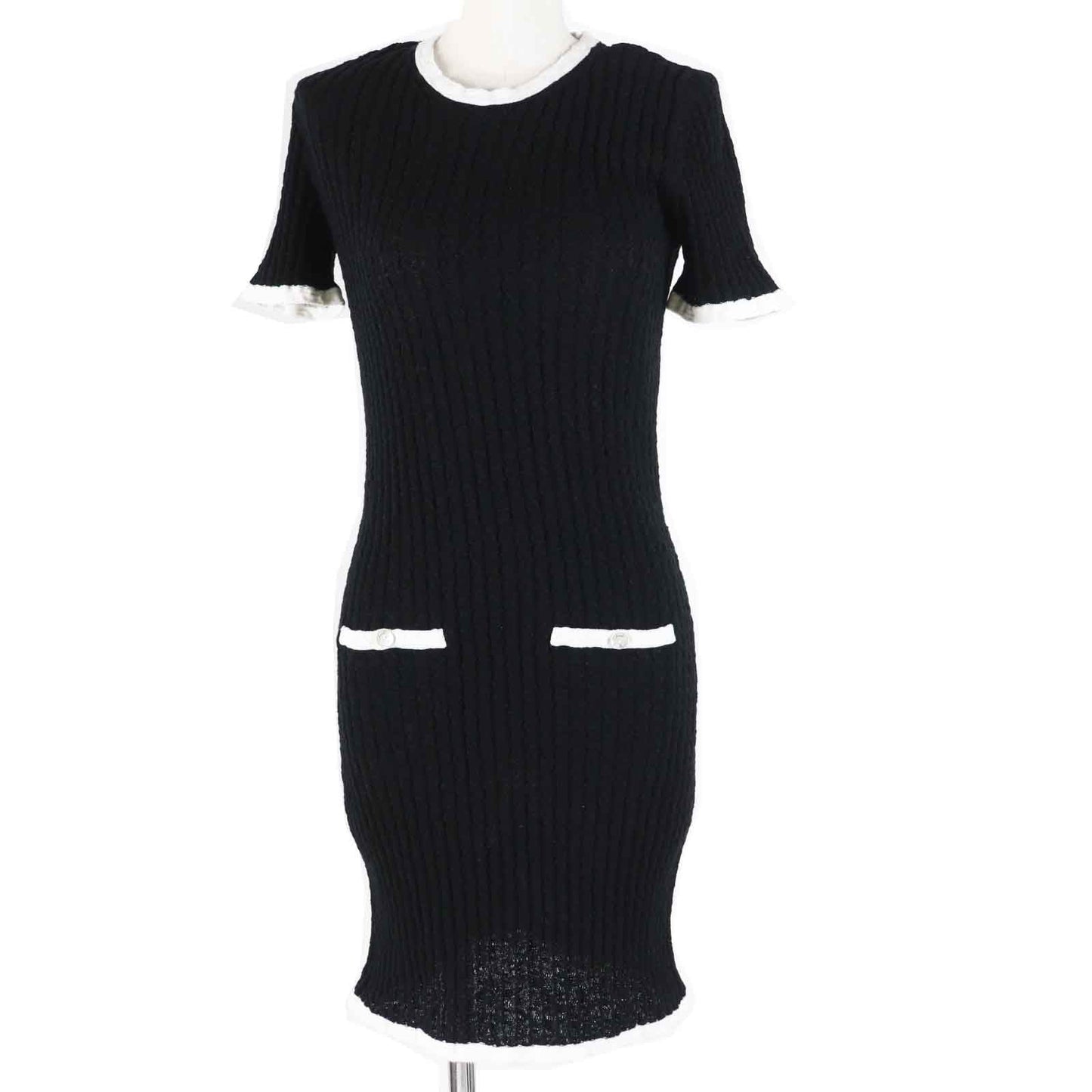 Chanel Cotton Bicolor Short Sleeve Dress