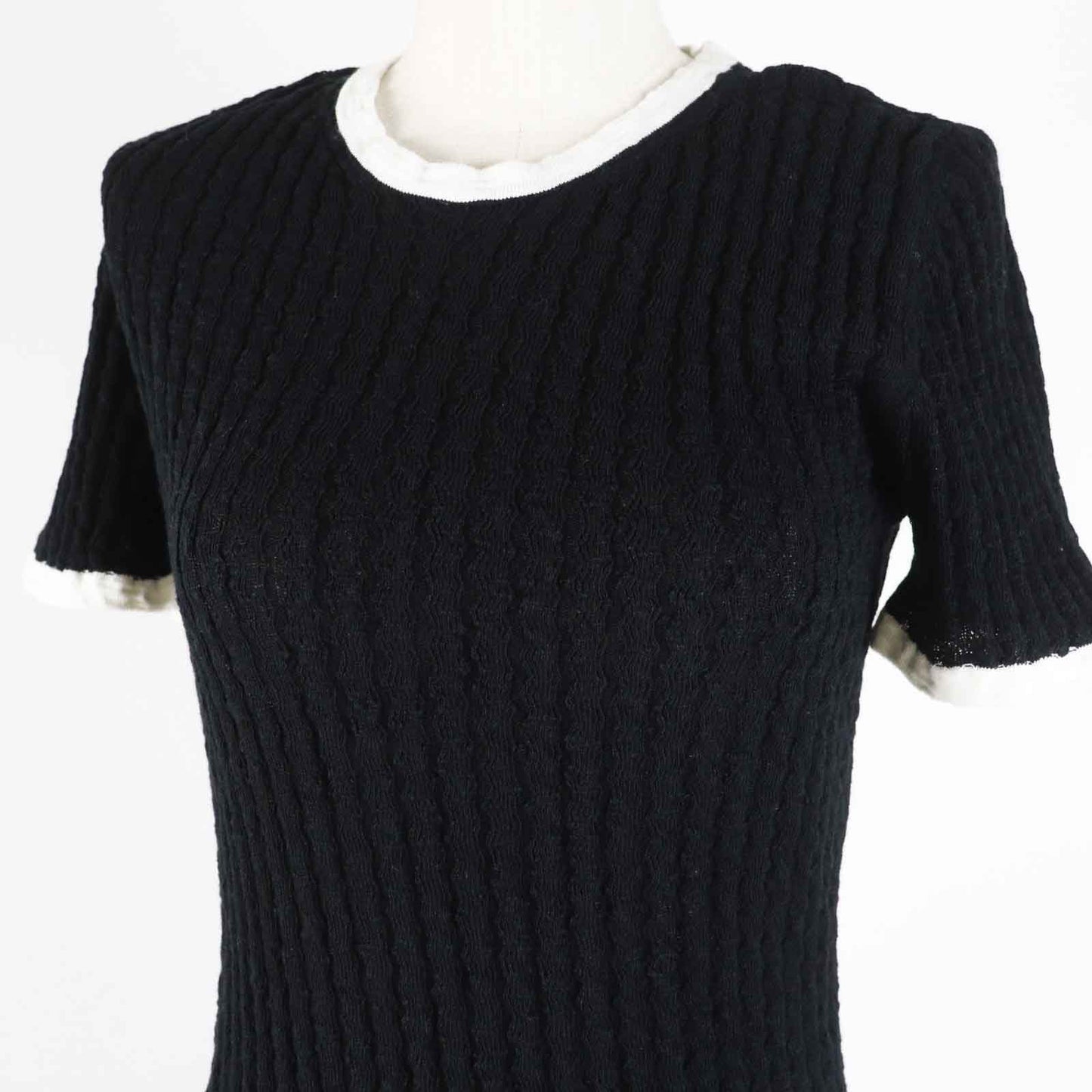 Chanel one piece part 80 cotton part Black White Handbag