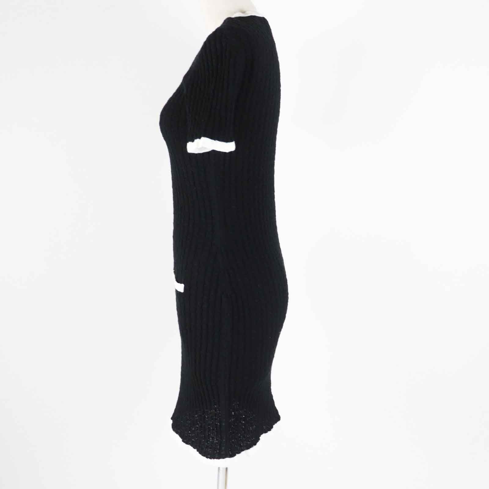 Chanel one piece part 80 cotton part Black White Handbag