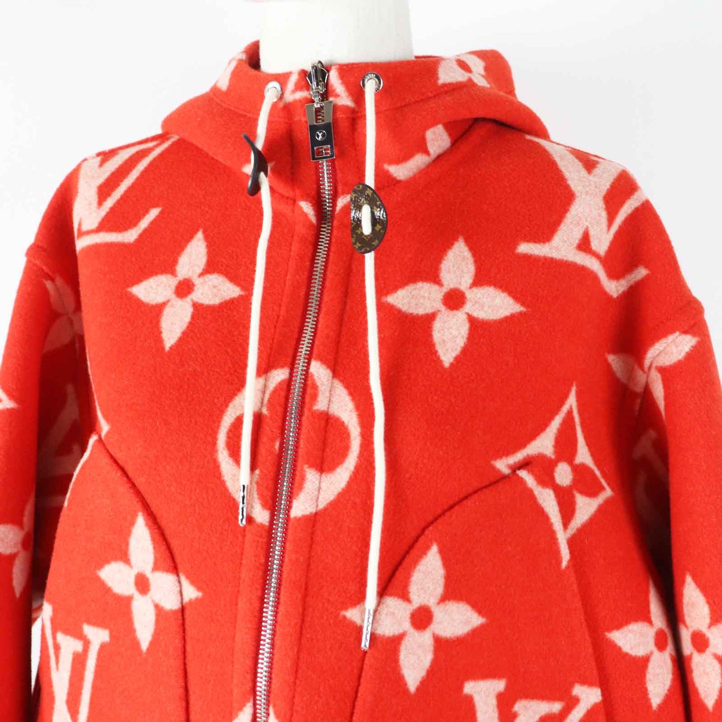 Louis Vuitton coat FMCO07 Part 80 Part Nylon Wool White Red Apparel