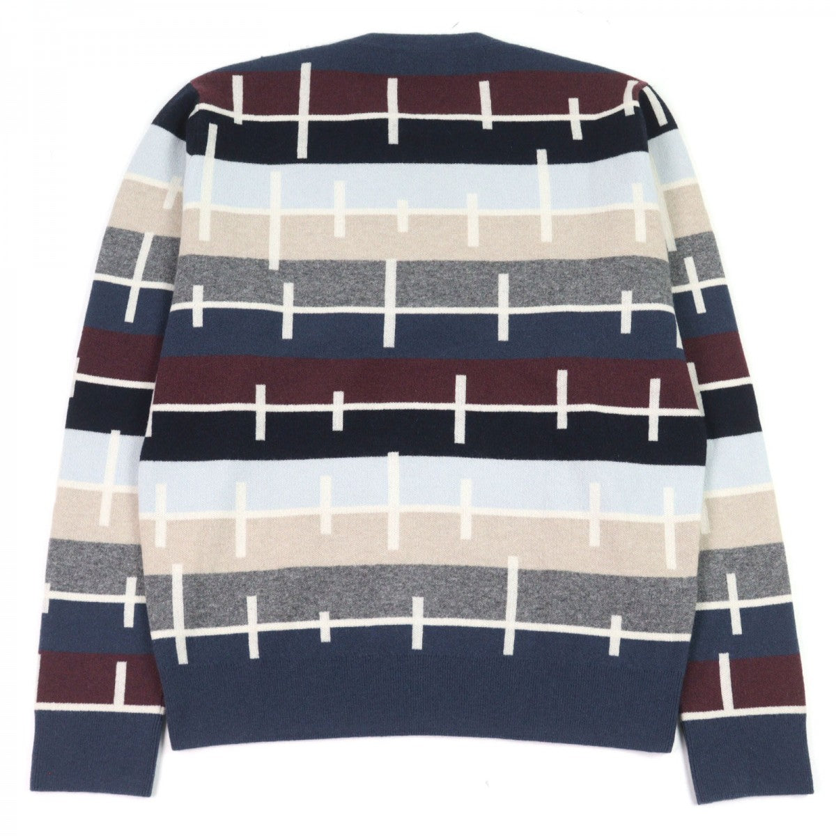 Knit Main: Cashmere Multicolor Border Pattern Mens Travel Bag