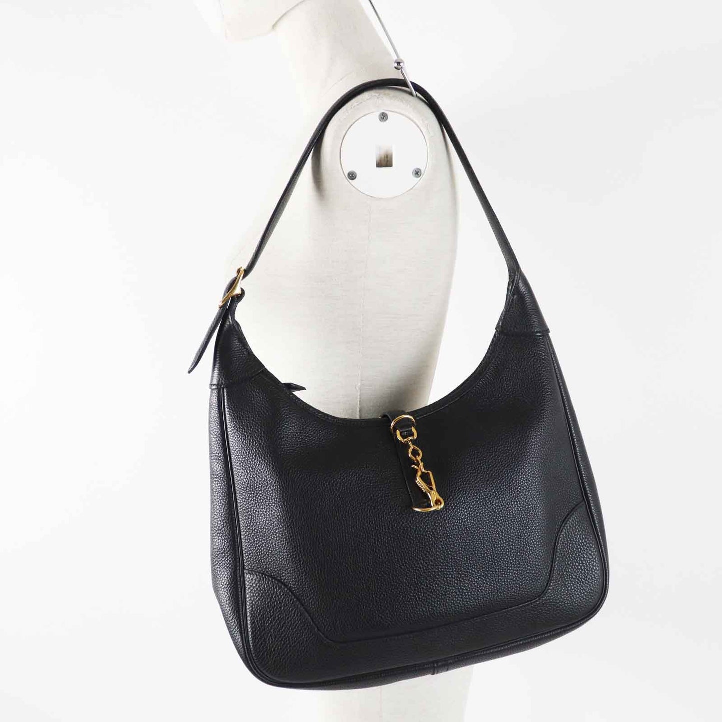 Hermes Shoulder Bag Main Togo Trim Women Black