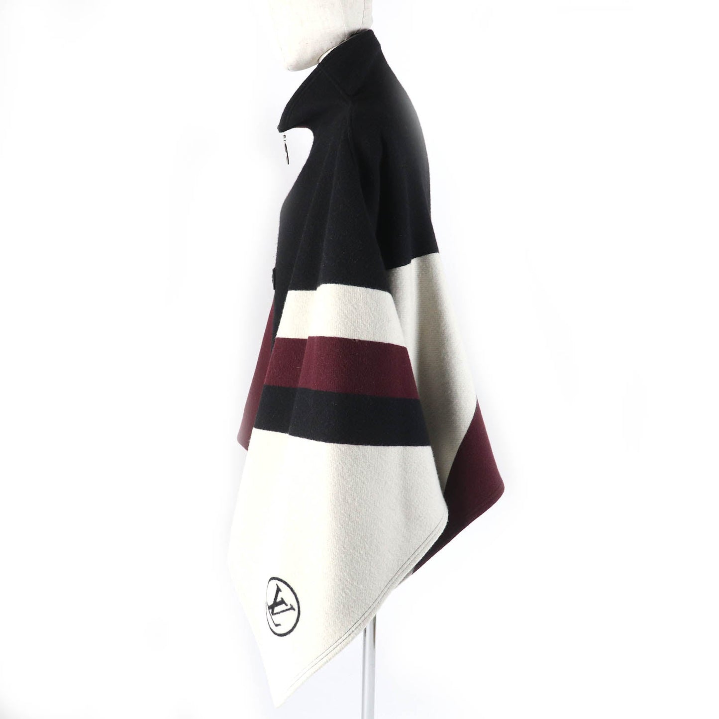 Louis Vuitton poncho part sheepskin Light Bordeaux Leather Wool Black Beige Handbag