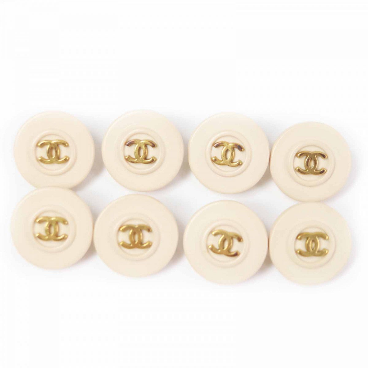 Chanel Other fashion goods Plastic Plated Buttons Gold Beige Handbag