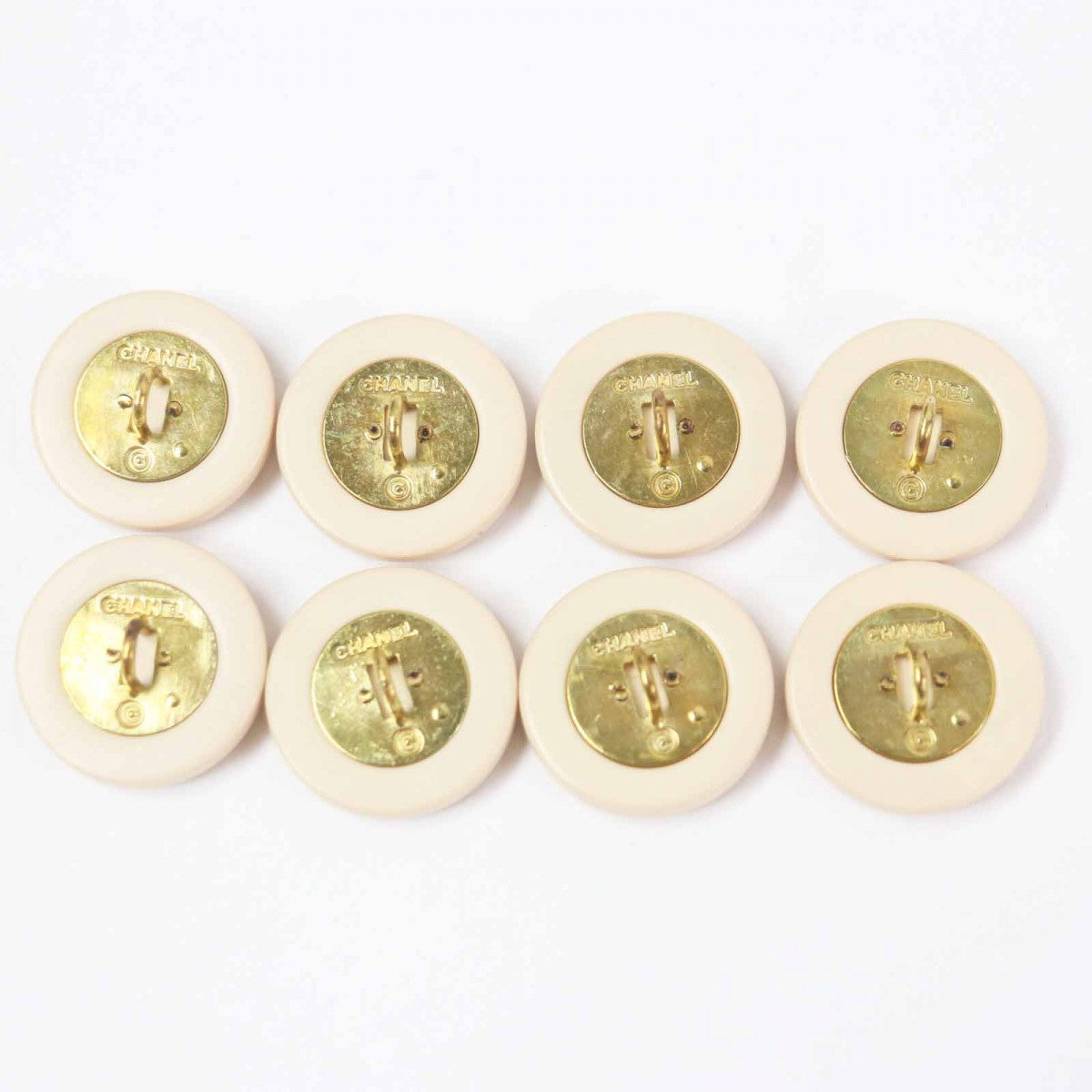 Chanel Other fashion goods Plastic Plated Buttons Gold Beige Handbag