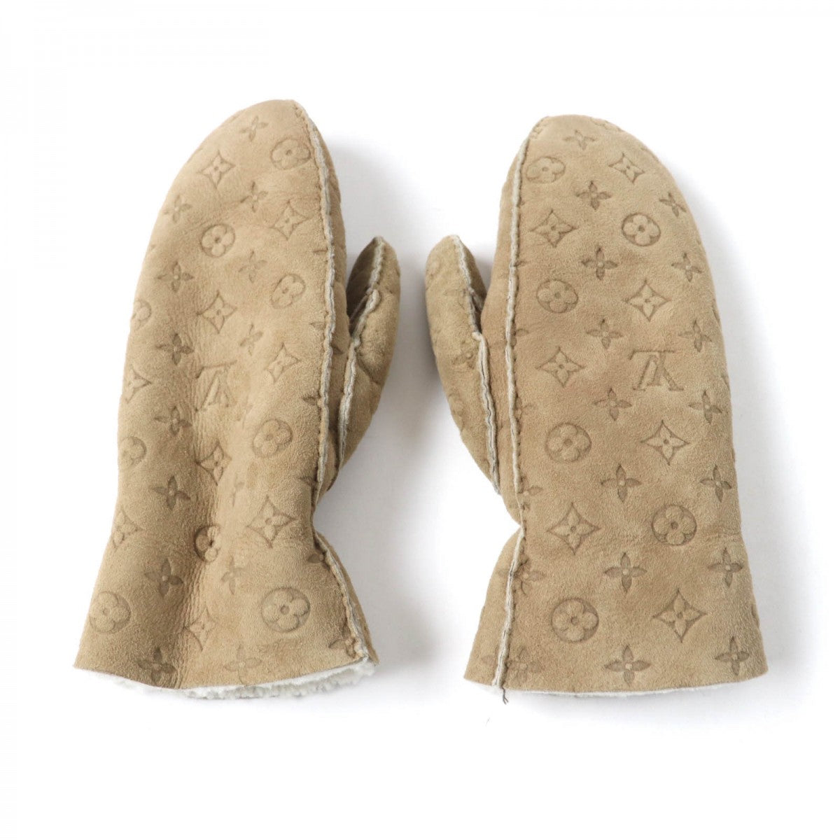 Louis Vuitton gloves M76453 m Leather Beige Handbag