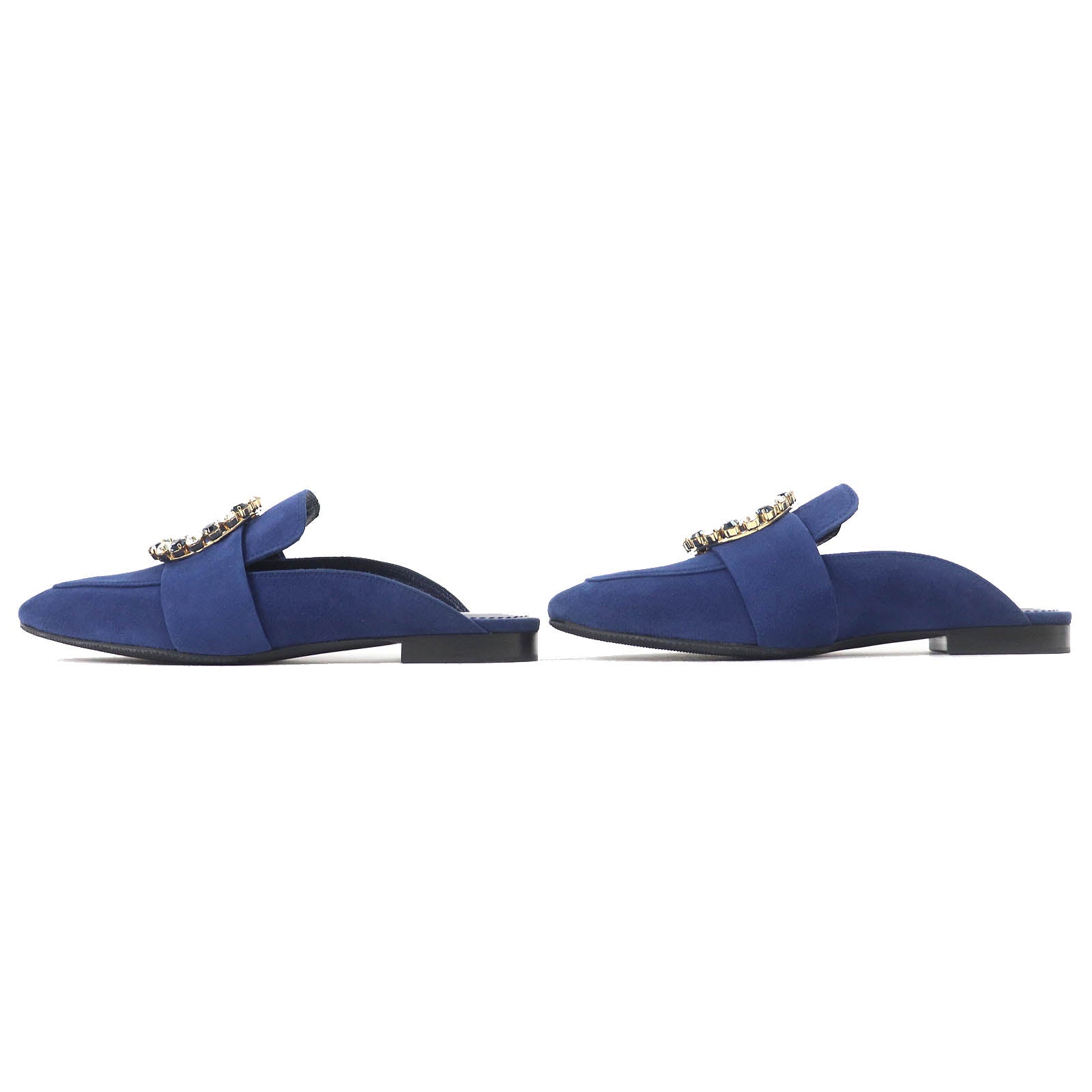 Louis Vuitton Mule Leather Suede Navy Shoes
