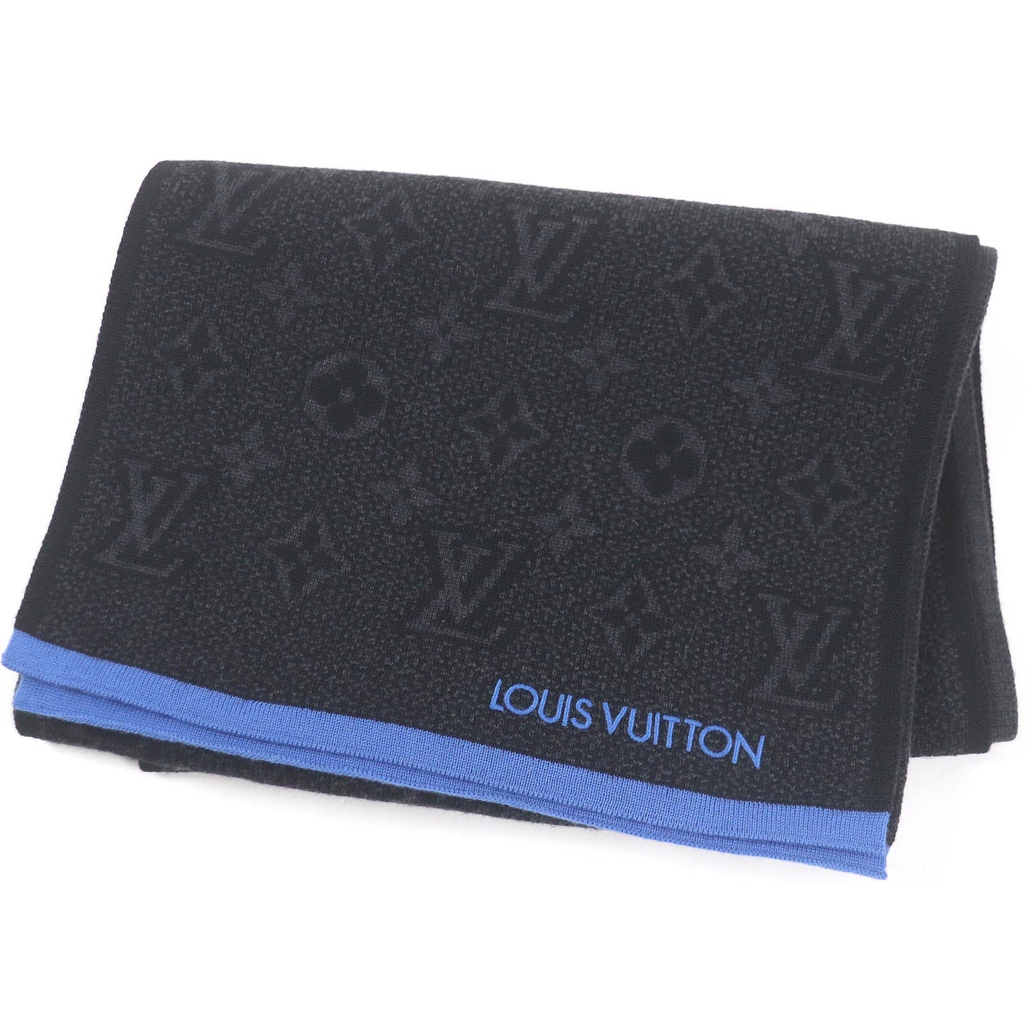 Louis Vuitton Scarf M76240 Wool Black Apparel