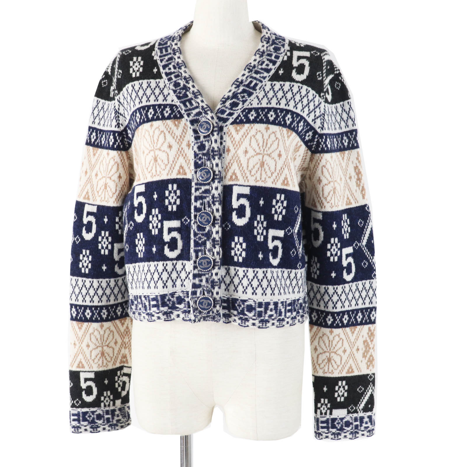 Chanel Cashmere Logo Print Cardigan Bag