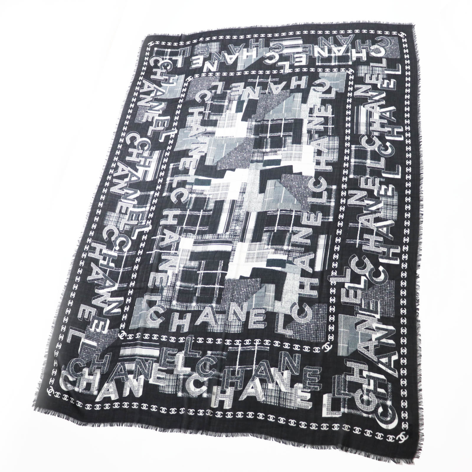 Chanel Wool Cashmere Coco Mark Scarf Bag
