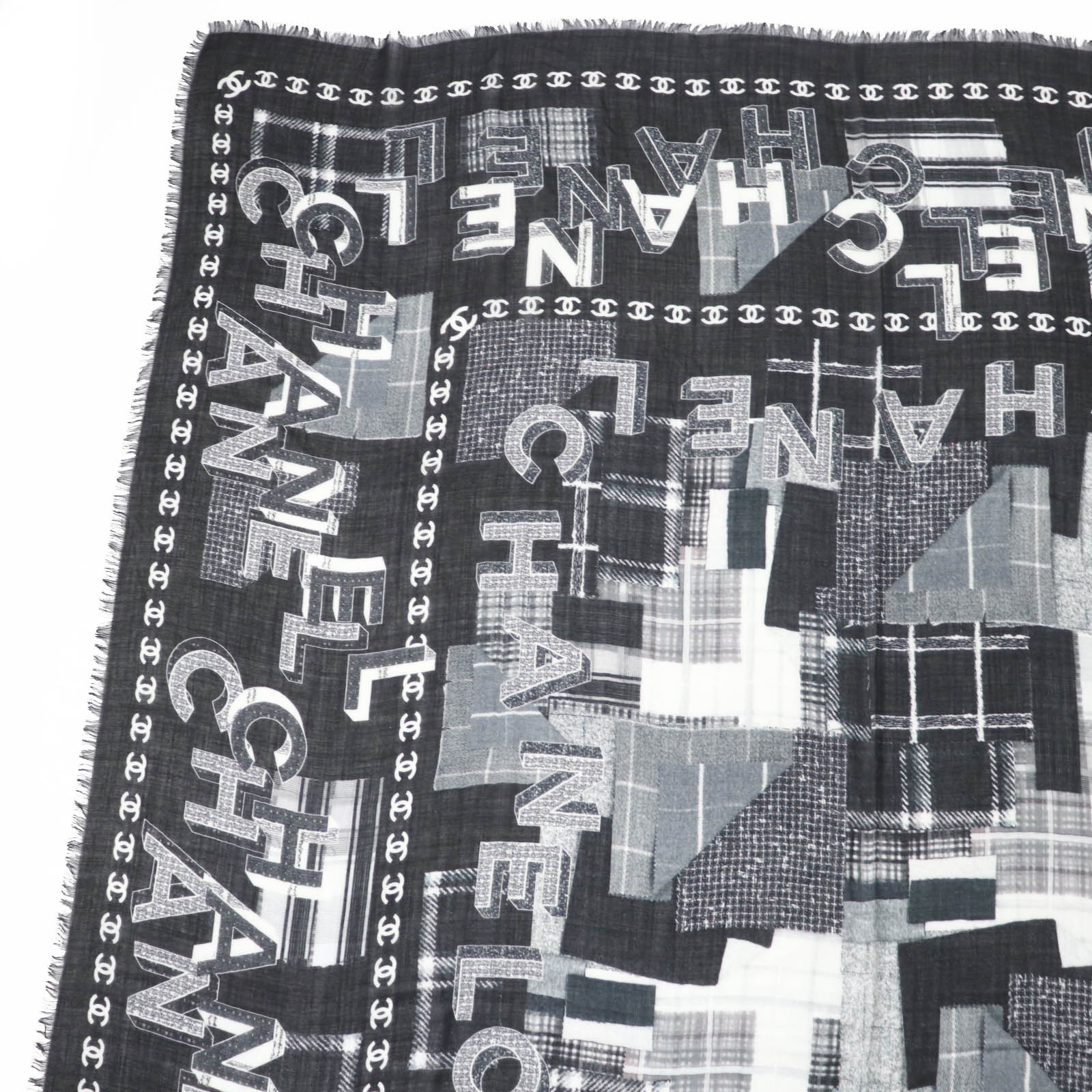 Chanel Wool Cashmere Coco Mark Scarf Bag