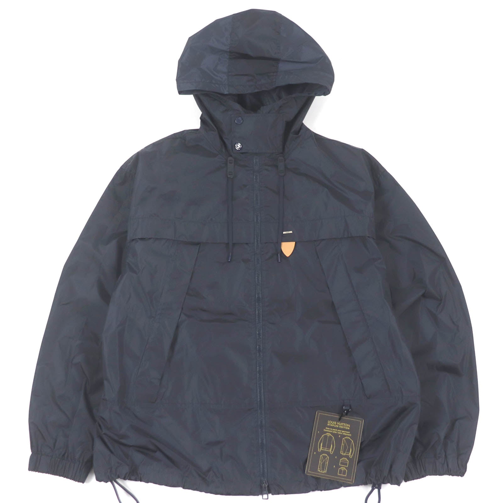 Louis Vuitton jacket Part Cowhide 56 Nylon Navy Apparel