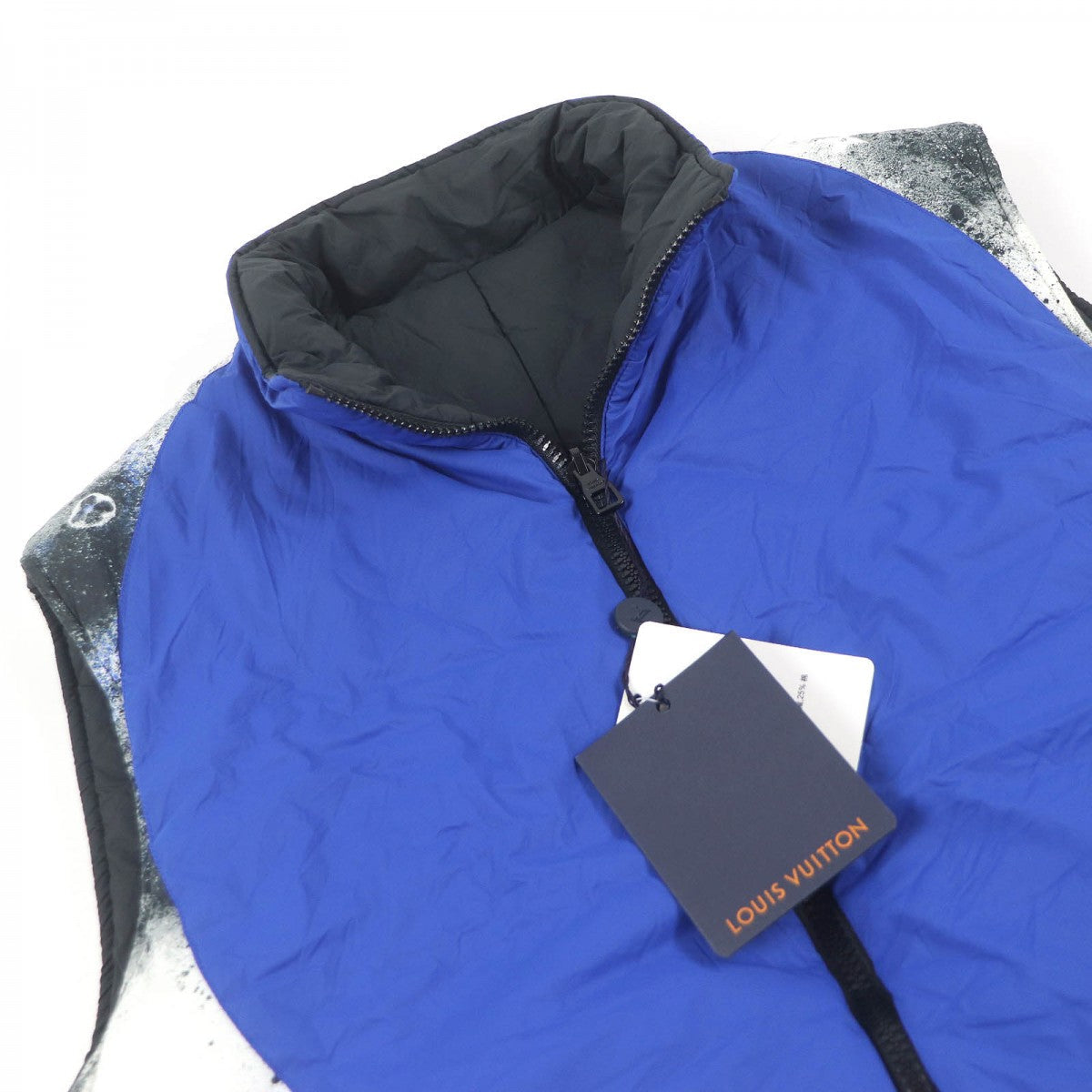 Louis Vuitton Vest Filling 75 Filling 25 Nylon Cotton Black Blue Handbag