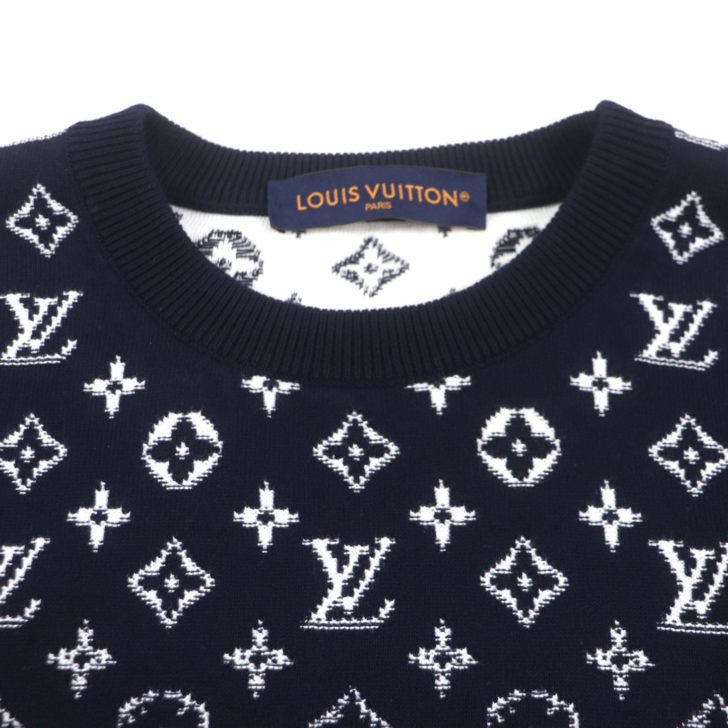 Louis Vuitton sweater HQN42W nit XS Monogram Cotton Navy Apparel