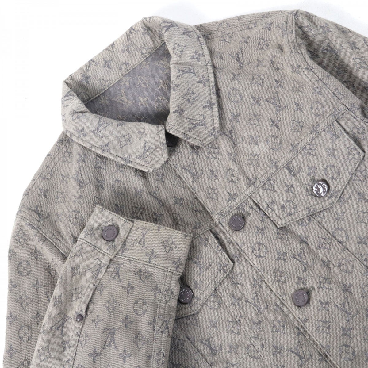 Louis Vuitton Jacket HHA21W Denim Cotton Gray Apparel