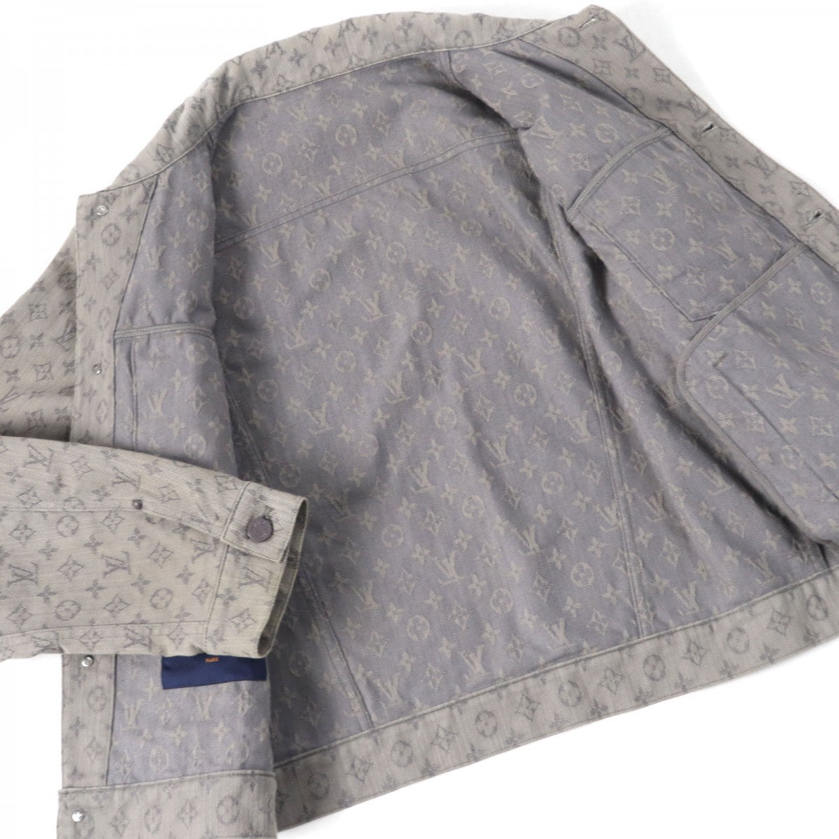 Louis Vuitton Jacket HHA21W Denim Cotton Gray Apparel