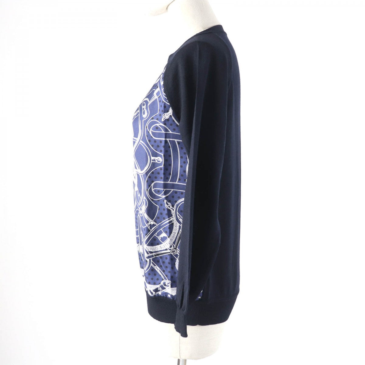 Knit Main: Wool, Part: Silk Navy Eperon Gold Travel Bag