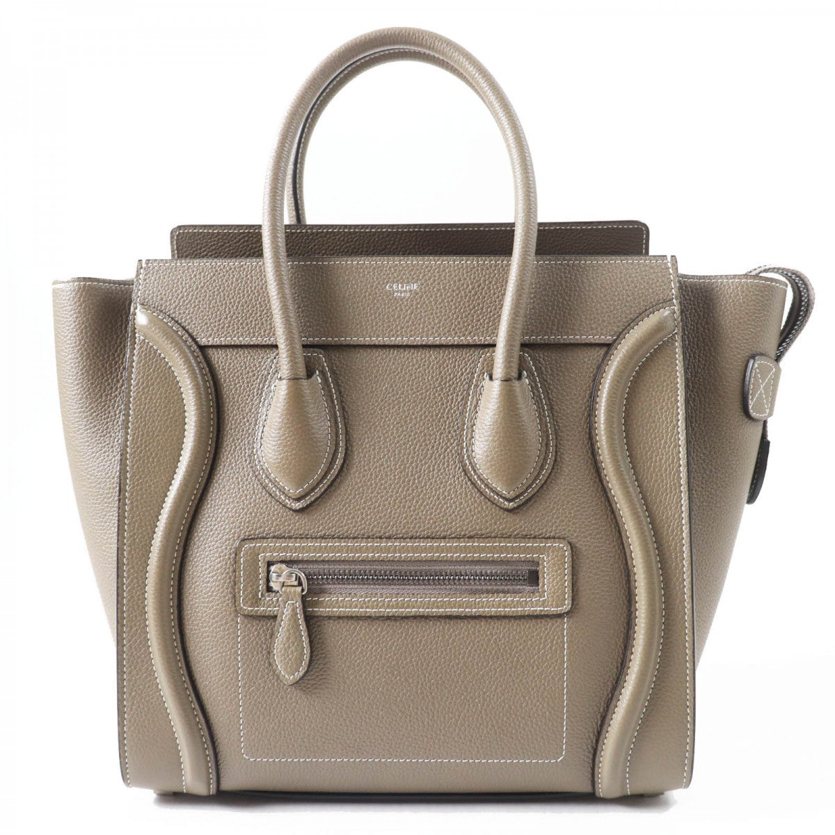 Main: Drummed Calfskin Suri Luggage Micro Shopper Travel Bag