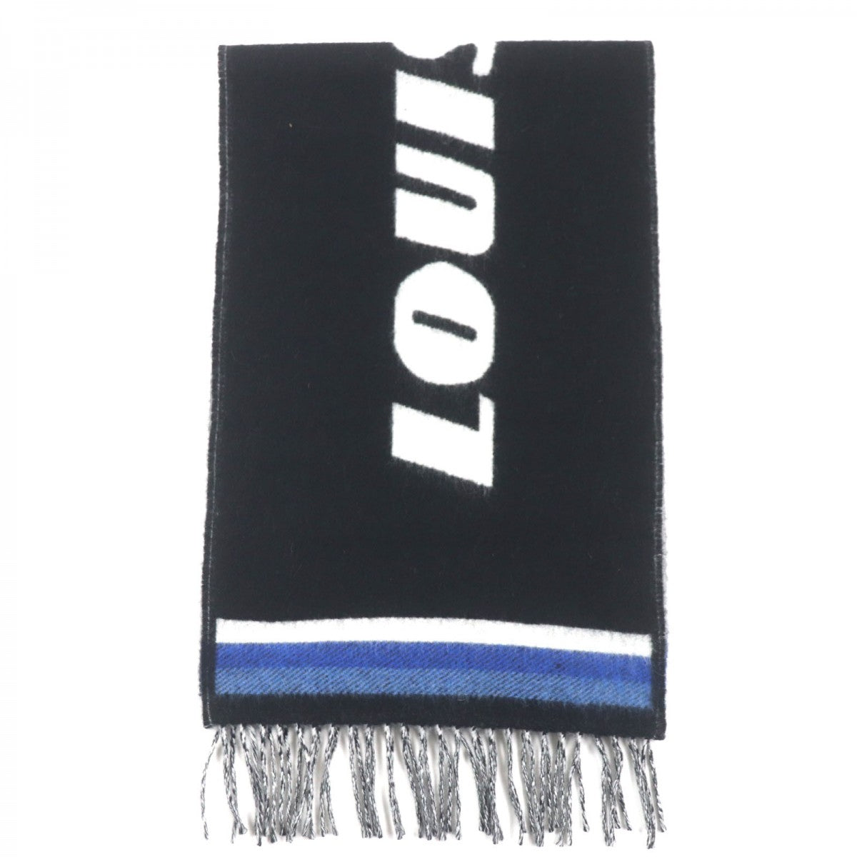 Louis Vuitton Scarf M73439 Forward Wool Black White Blue