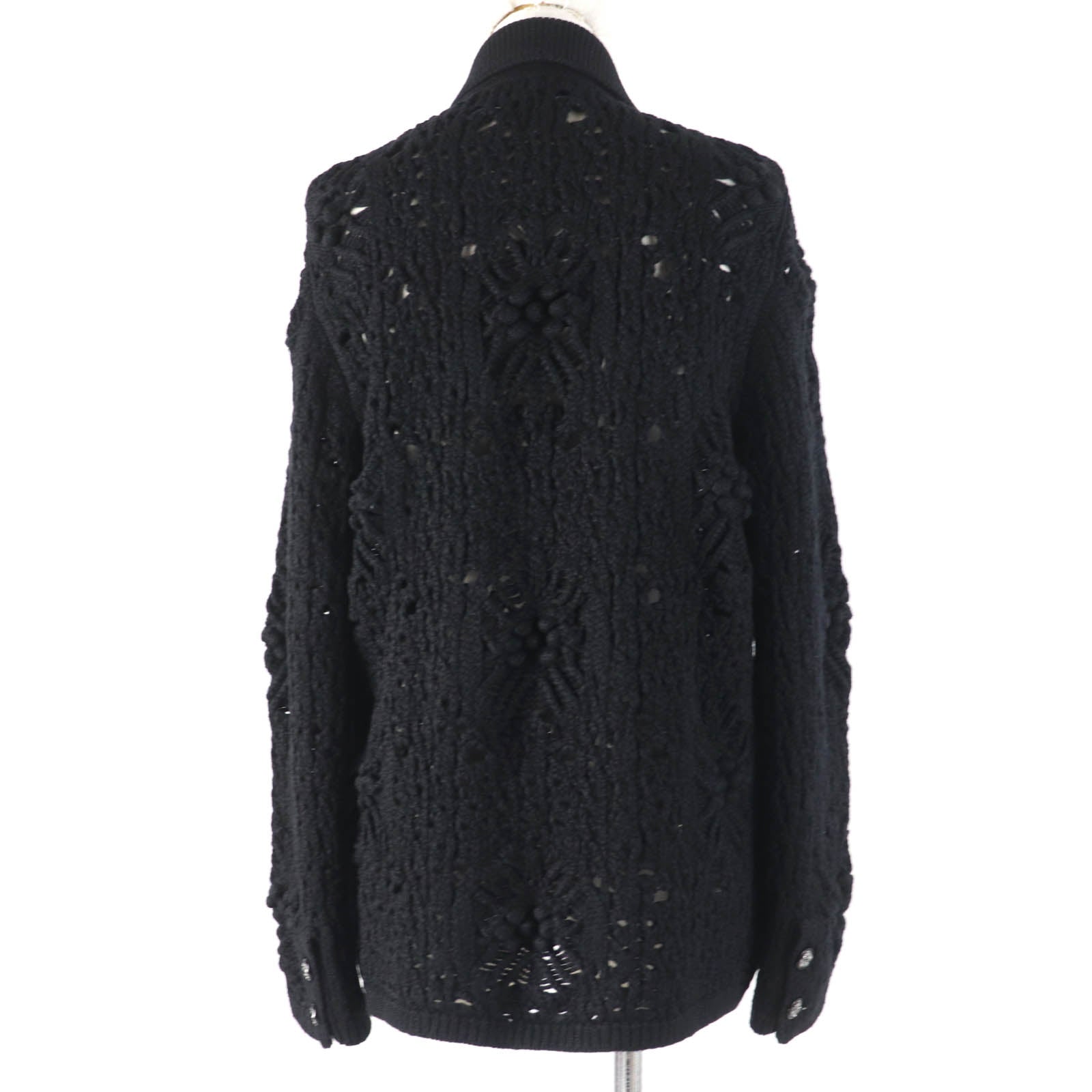Chanel Cashmere Cardigan Coco Mark Button Black Bag