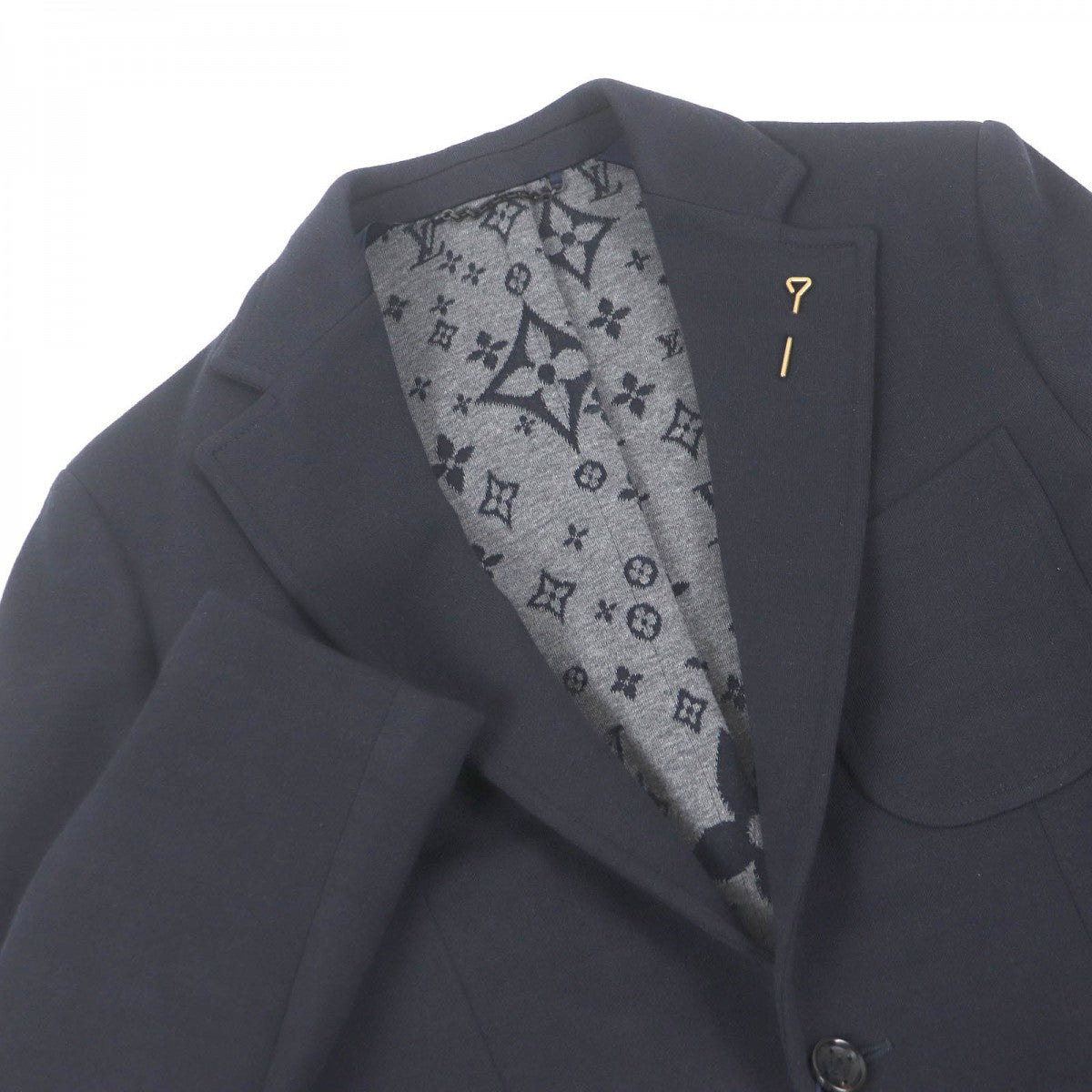 Louis Vuitton tailored jacket Nylon Wool Cotton Navy Apparel