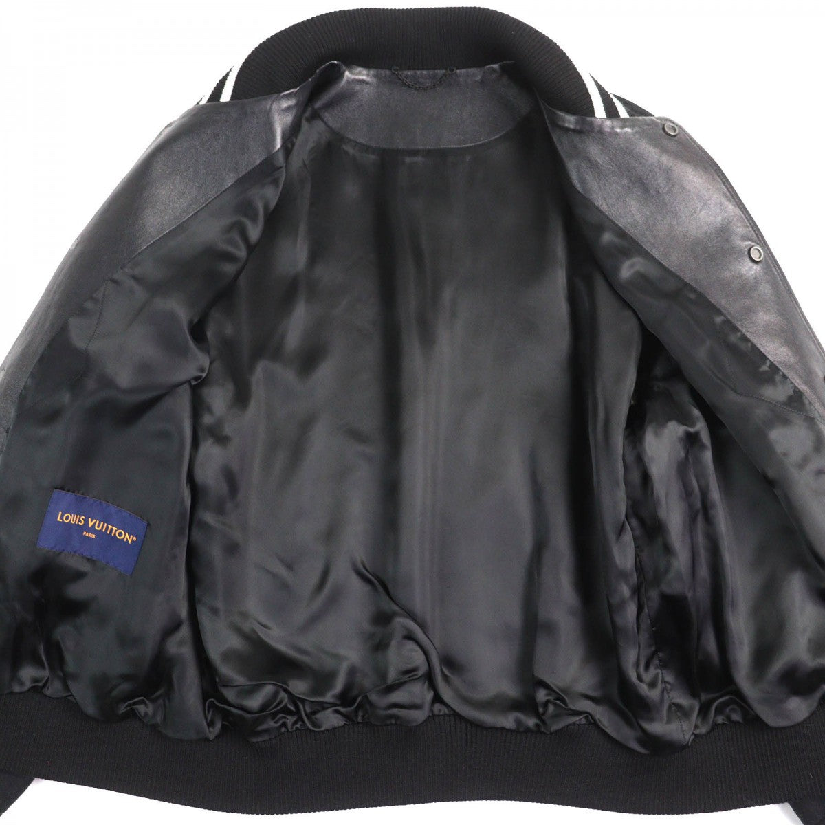 Louis Vuitton Blouson HOL07E part sheepskin Black Leather Nylon Wool Cotton Handbag