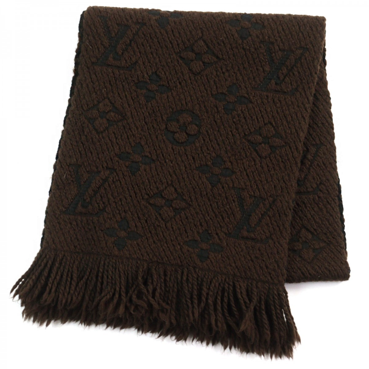 Louis Vuitton Scarf Wool Brown Logo