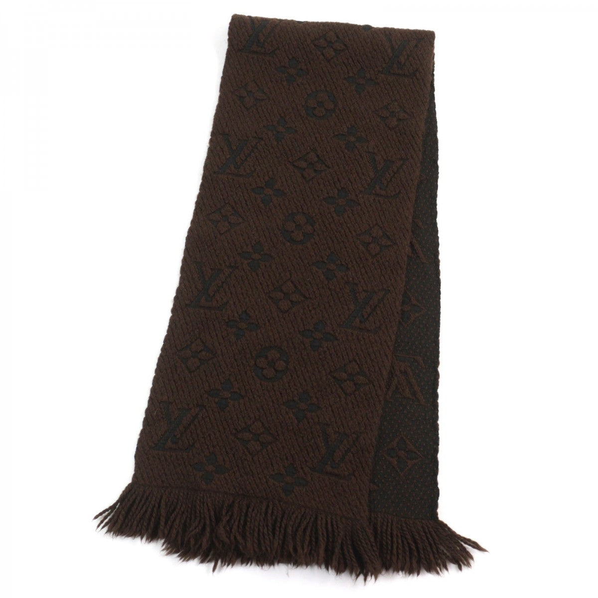 Louis Vuitton Scarf Wool Brown Logo