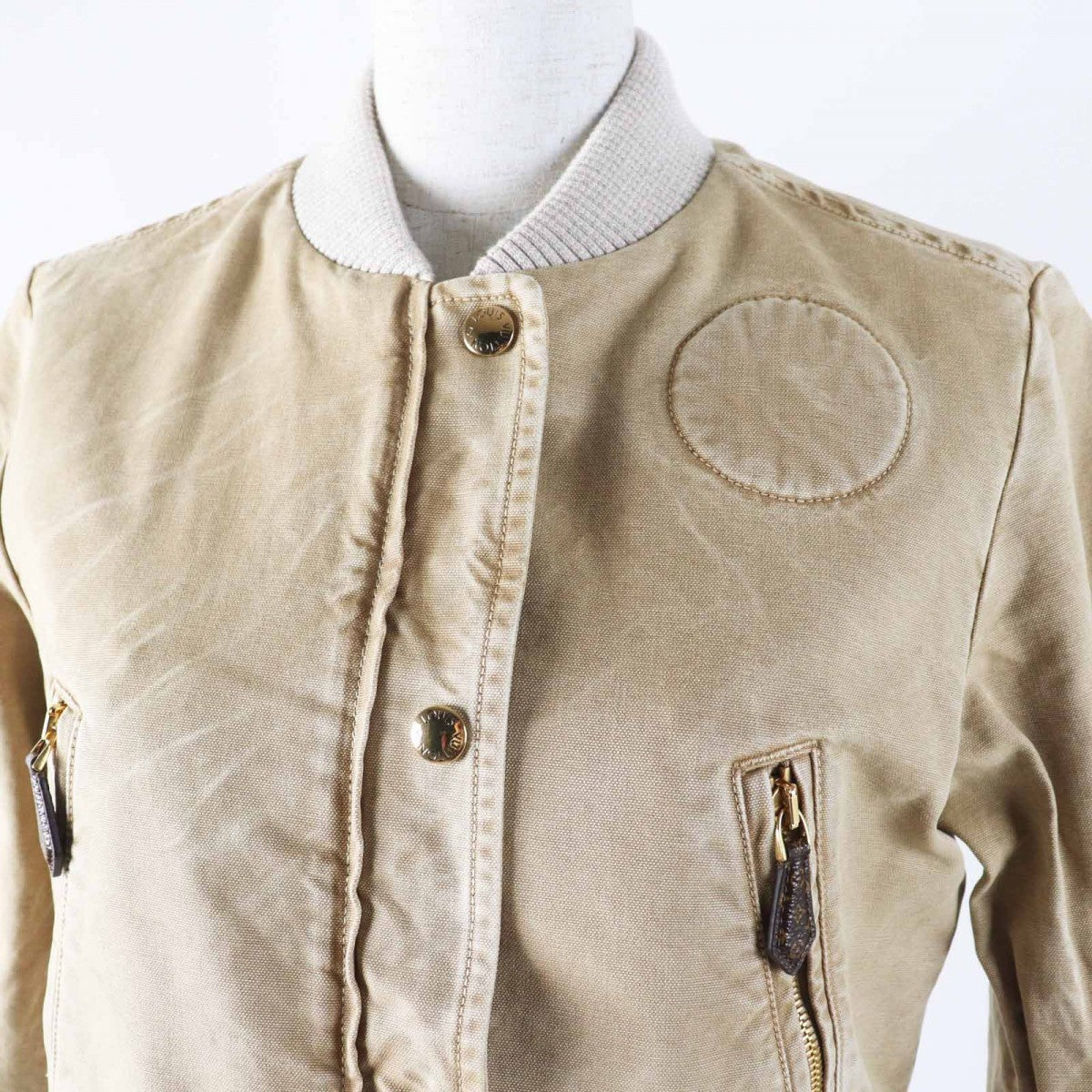 Louis Vuitton Jacket 1AB74I part 92 part Nylon Cotton Beige Apparel