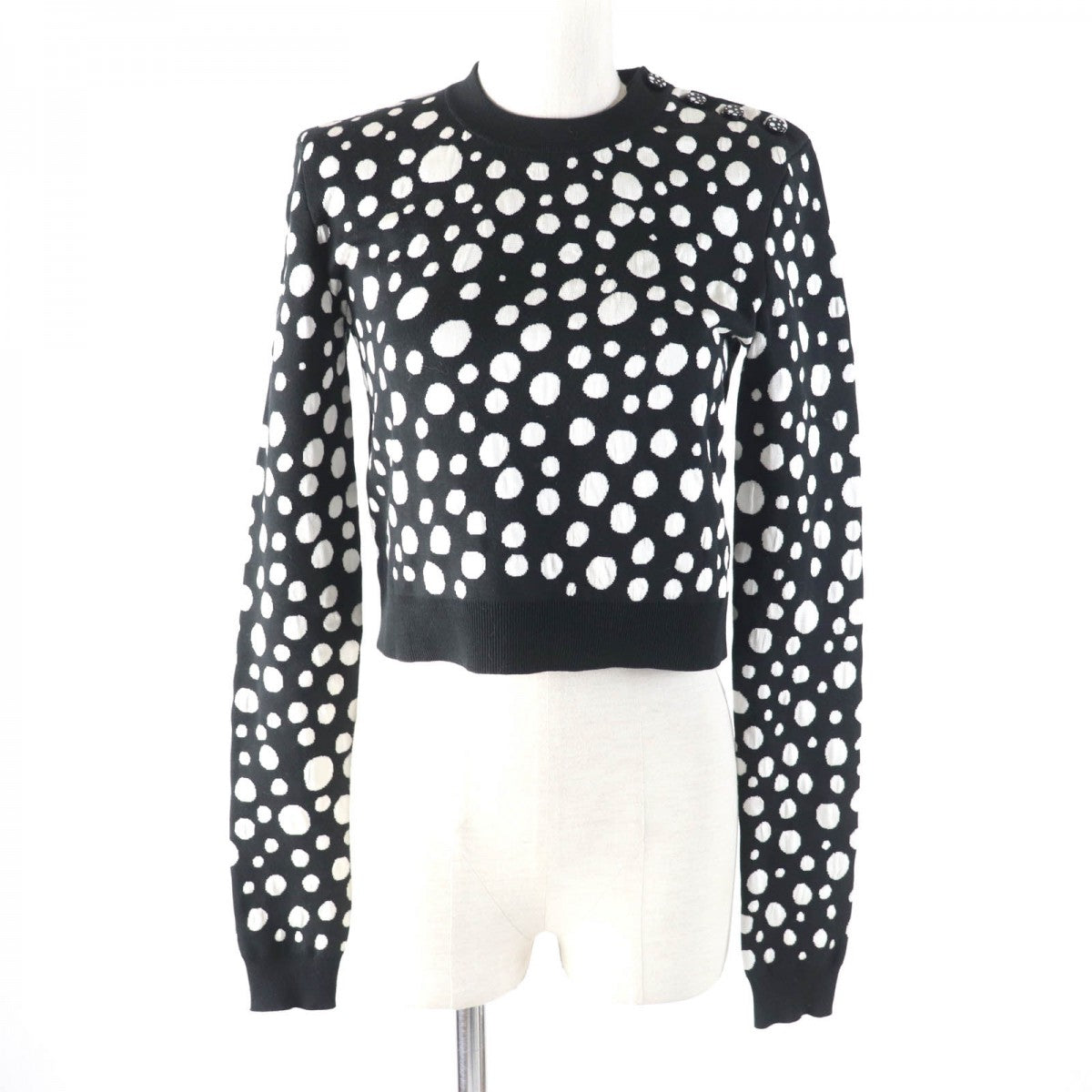 Louis Vuitton knit 1AB852 39 silk 5 Nylon Cotton Black White Handbag