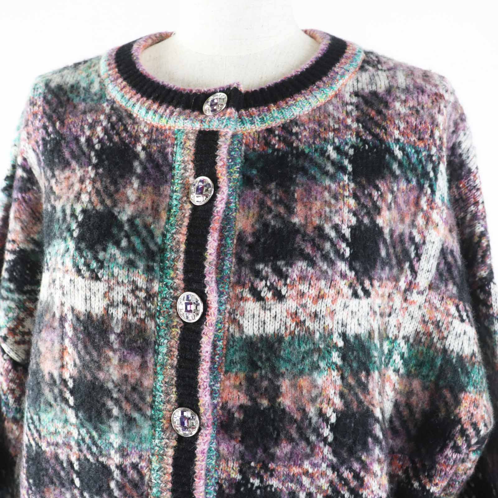 Chanel P72935 Cashmere Wool Gripoa Button Mix Knit One Piece Bag