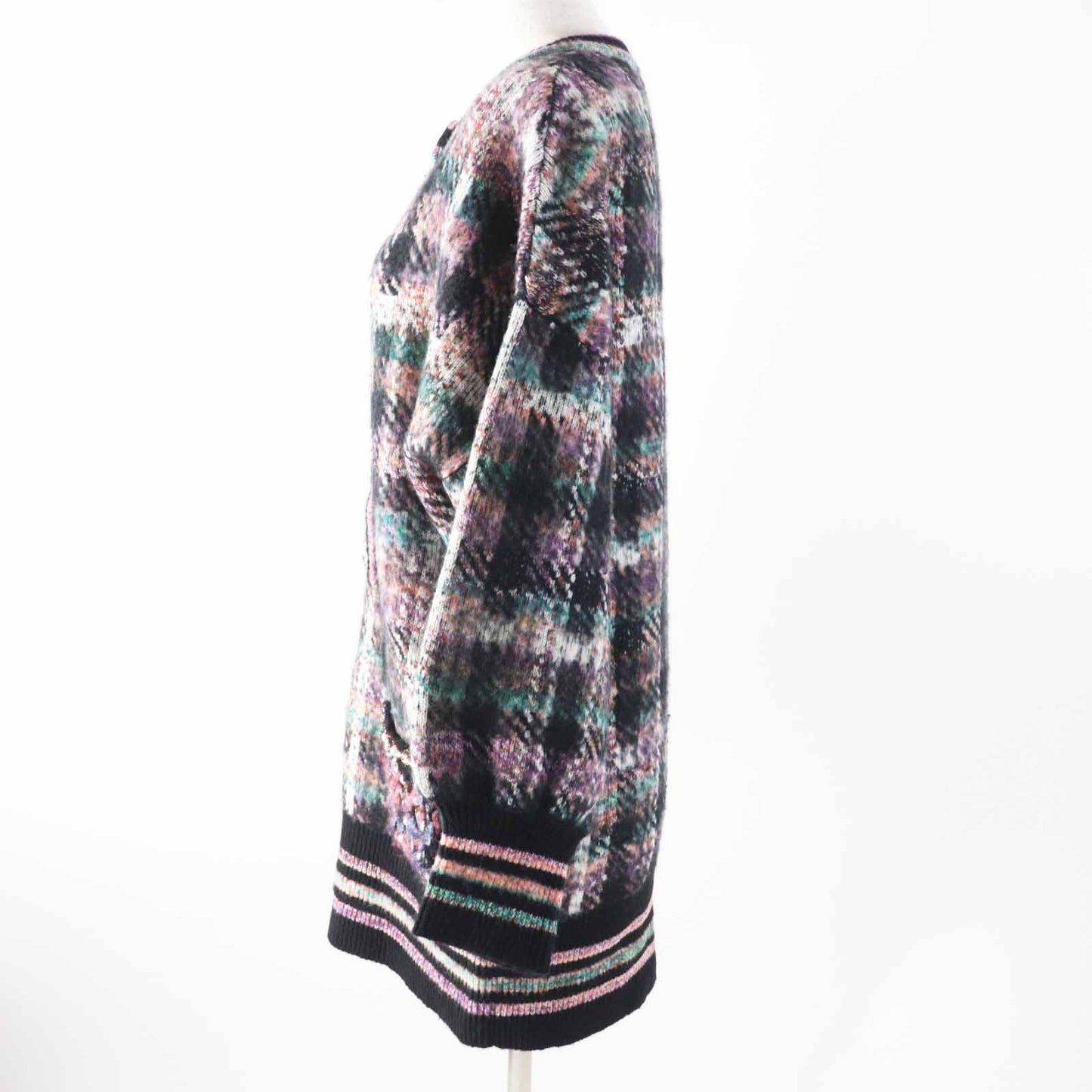 Chanel P72935 Cashmere Wool Gripoa Button Mix Knit One Piece