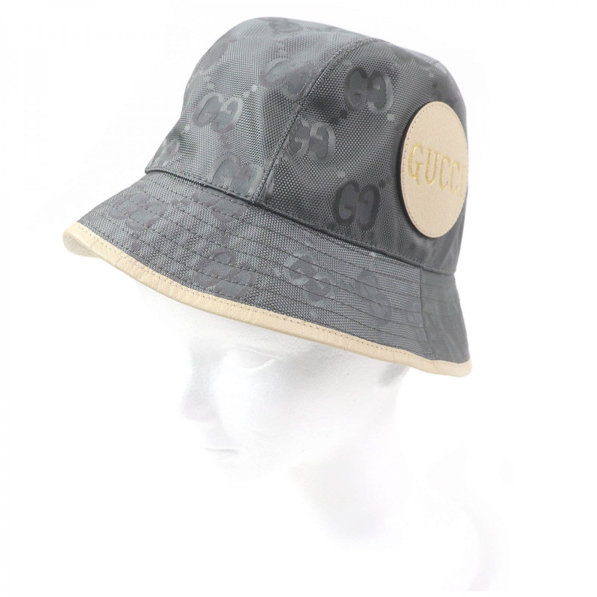 Gucci Leather Nylon Cotton Gray Hat