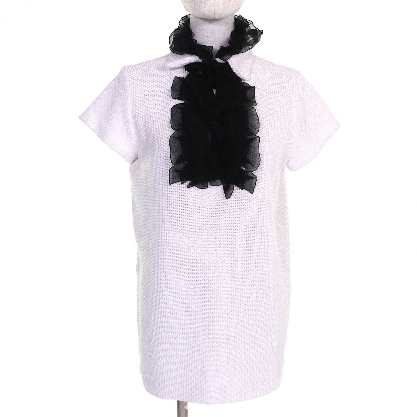 Chanel knit cotton 34 Black White Handbag