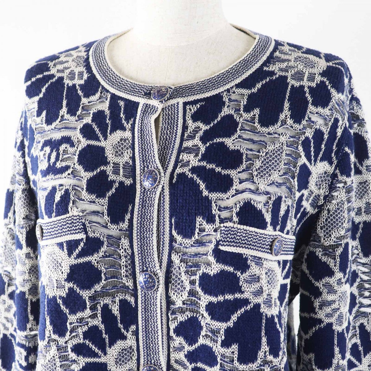 Chanel cardigan Part 55 cotton Part 23 White Handbag