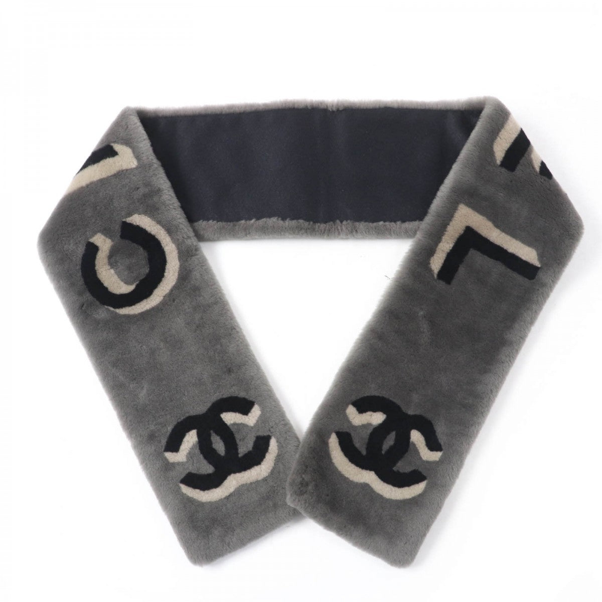 Chanel shawl 20B Gray Scarf