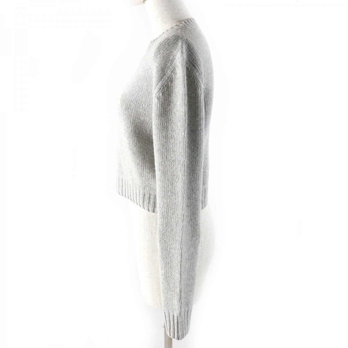 Knit Virgin Wool Light Gray Handbag White Travel Bag