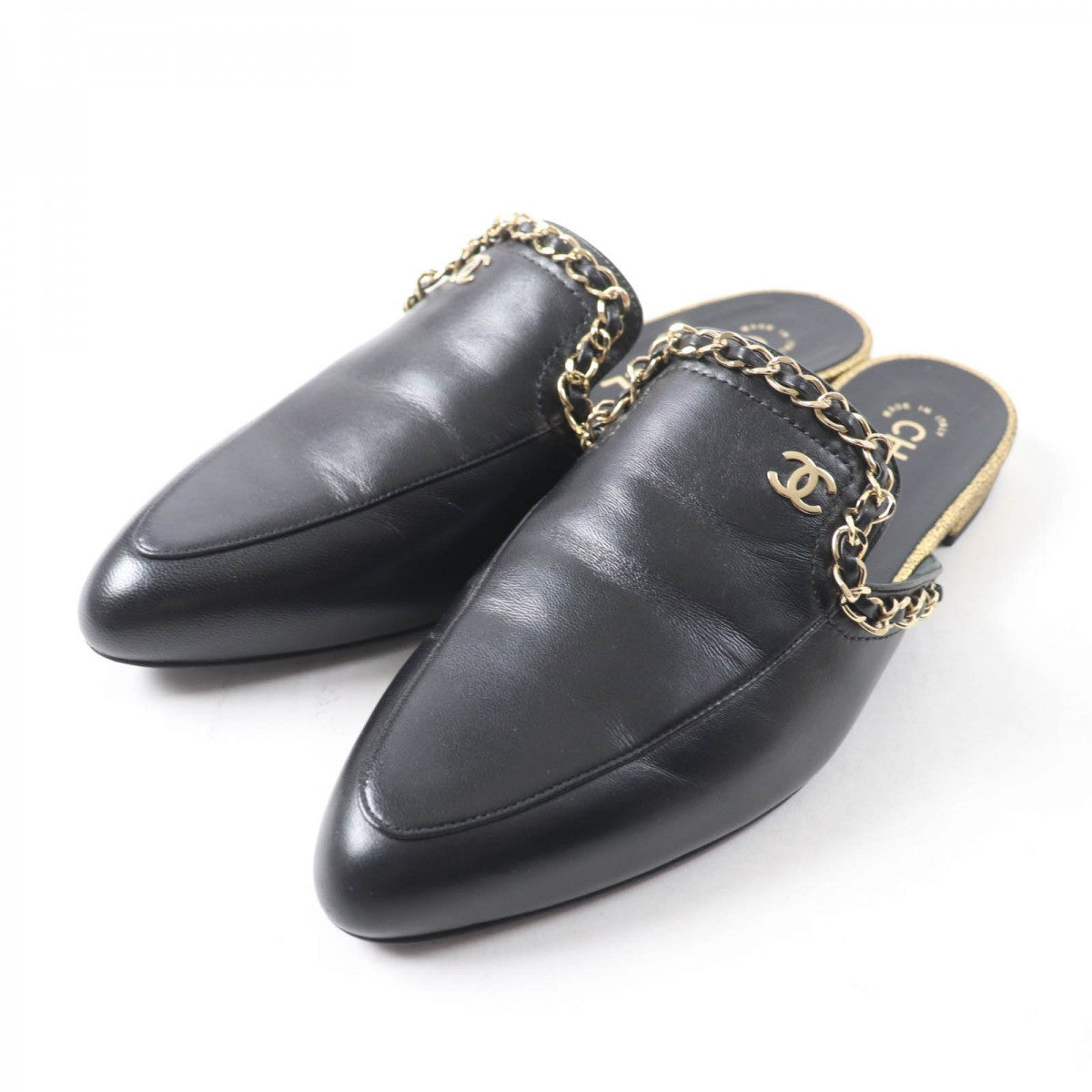 Chanel Mule 19A Black Leather Shoes